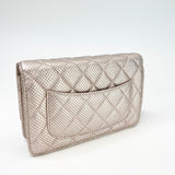 CHANEL CHAMPAGNE IRIDESCENT PERFORATED LEA CLASSIC WOC W GHW