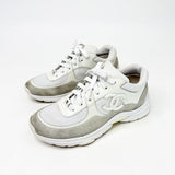 CHANEL WHT LOGO SNEAKERS sz 37