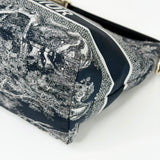 CHRISTIAN DIOR DIORTRAVEL NOMAD POUCH IN BLUE TOILE DE JOUY REVERSE TECHNICAL FABRIC