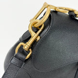 CHRISTIAN DIOR MEDIUM BLK PEBBLED LEA SADDLE W STRAP