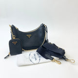 PRADA RE EDITION 2005 CROSSBODY IN BLK SAFFIANO LEA & GHW