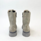 BRUNELLO CUCINELLI GREY SUEDE LACE UP BOOTS 41