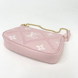 LOUIS VUITTON LIMITED EDITION PINK EMPREINTE LEA STITCH MINI POCHETTE ACCESSORIES