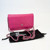 CHANEL CLASSIC WOC IN HOT PINK LAMBSKIN LEA & GHW - BLuxe Boutique