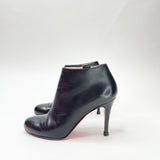 CHRISTIAN LOUBOUTIN BELLE BLK LEA BOOTS sz 35