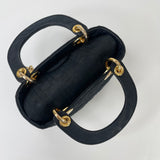 CHRISTIAN DIOR LADY DIOR BLK NYLON MINI BAG