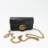 GUCCI MARMONT SUPER MINI IN BLK LEA & GHW