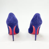 CHRISTIAN LOUBOUTIN PIGALLE FOLLIES PUMPS IN INDIGO SUEDE sz 36.5