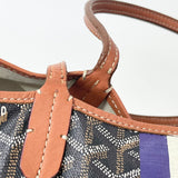 GOYARD ST LOUIS PM BLK COATED CANVAS TOTE + POUCH