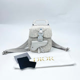 DIOR HOMME LIGHT GREY OLBIQUE JACQARD SADDLE BACKPACK