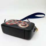 GUCCI KINGSNAKE BLK LEA CAMERA CROSSBODY BAG
