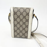 GUCCI HORSEBIT 1955 SUPREME CANVAS & WHT LEA MINI CROSSBODY BAG 