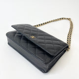 CHANEL CLASSIC WOC IN BLK CAV LEA & GHW