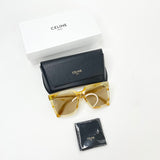 CELINE SQUARE BRN/ AMBER ACETATE SUNGLASSES