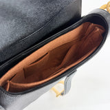 CHRISTIAN DIOR MEDIUM BLK PEBBLED LEA SADDLE W STRAP