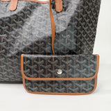 GOYARD ST LOUIS PM BLK COATED CANVAS TOTE + POUCH - BLuxe Boutique