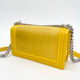 PRE LOVED CHANEL MEDIUM BOY IN YELLOW PYTHON LEA W RHW