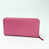 PRADA PINK SAFFIANO LEA LARGE ZIP WALLET
