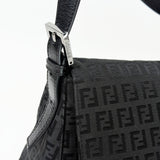FENDI BLK ZUCCHINO MAMA BAGUETTE FLAP SHOULDER BAG - BLuxe Boutique