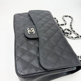CHANEL LARGE CLASSIC DOUBLE FLAP IN BLK CAVIAR LEA & SHW - BLuxe Boutique