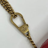 GUCCI MARMONT MINI RED LEA FLAP CROSSBODY/ BELT BAG