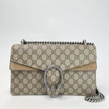 GUCCI DIONYSUS SMALL SUPREME CANVAS & TAUPE SUEDE BAG