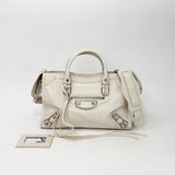 BALENCIAGA LE CITY IN WHT GOATSKIN LEA & SHW