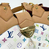 LIMITED EDITION LOUIS VUITTON X TAKASHI MURAKAMI URSULA GM WHT MULTICOLOR SHOULDER BAG 