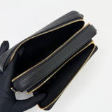 CHRISTIAN DIOR CARO DOUBLE POUCH CAMERA CROSSBODY IN BLK GRAINED CLFSKN & GHW - BLuxe Boutique