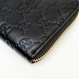 GUCCI DARK BROWN GUCCISSIMA LEA ZIP WALLET - BLuxe Boutique