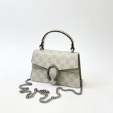 GUCCI TOP HANDLE DIONYSUS SUPER MINI TWO WAY IN OATMEAL SUPREME CANVAS & LEA 