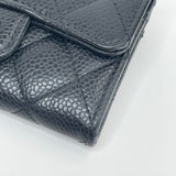CHANEL CLASSIC FLAP CARD HOLDER IN BLK CAVIAR LEA W SHW