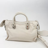 BALENCIAGA LE CITY IN WHT GOATSKIN LEA & SHW