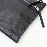 BALENCIAGA LE CITY LARGE CLUTCH IN BLK ARENA LMBSKIN LEA & SHW
