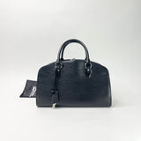 LOUIS VUITTON PONT NEUF PM BLK EPI LEATHER TOTE BAG 