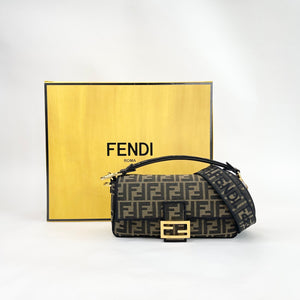 FENDI BRN FF JACQUARD LARGE BAGUETTE