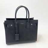 SAINT LAURENT BLK LEA & SHW BABY SAC DE JOUR 2 WAY TOTE
