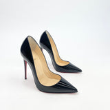 CHRISTIAN LOUBOUTIN BLK PATENT SO KATE PUMPS sz 35