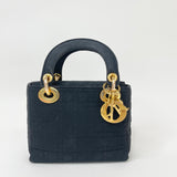 CHRISTIAN DIOR LADY DIOR BLK NYLON MINI BAG