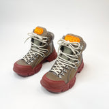 GUCCI FLASHTRECK OLIVE / BRN TREKKING WINTER BOOTS sz 36.5
