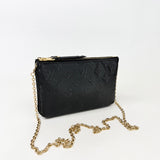 LOUIS VUITTON DOUBLE ZIP POCHETTE CROSSBODY IN BLK EMPREINTE LEA