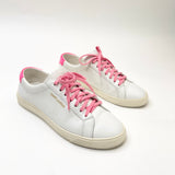 SAINT LAURENT ANDY WHITE LEA SNEAKERS sz 38.5