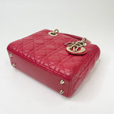 CHRISTIAN DIOR MY ABCDIOR LADY DIOR SMALL IN RED LMSKN LEA & LIGHT GHW W STRAP