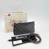 LOUIS VUITTON PALLAS CLUTCH IN MONOGRAM W BLK TRIM