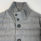 MONCLER PEETERS GREY WOOL QUILTED GOOSE DOWN JACKET UNISEX