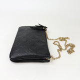 LOUIS VUITTON DOUBLE ZIP POCHETTE CROSSBODY IN BLK EMPREINTE LEA
