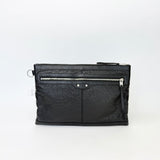 BALENCIAGA LE CITY LARGE CLUTCH IN BLK ARENA LMBSKIN LEA & SHW