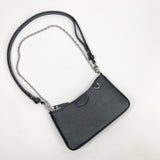 LOUIS VUITTON EASY POUCH ON STRAP CROSSBODY IN BLK EPI LEA W SHW