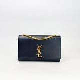 SAINT LAURENT KATE IN BLK GRAIN DE POUDRE EMBOSSED LEA & GHW - BLuxe Boutique