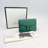 GUCCI EMERALD LEA & CRYSTAL DIONYSUS MINI CHAIN WALLET/ CROSSBODY